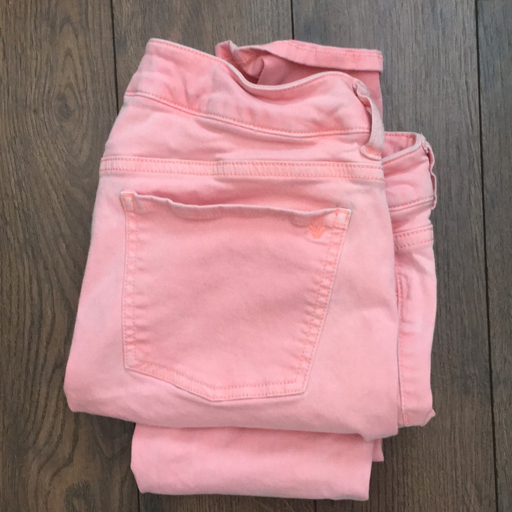 American Eagle Super Stretch Jegging Moto Pink 8